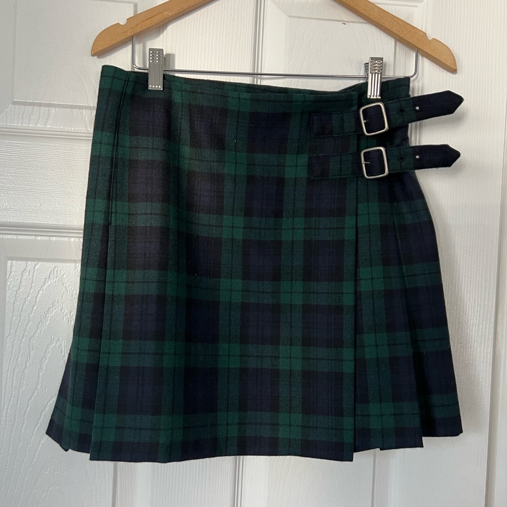 J. Crew Tartan Plaid Wool Mini Skirt with Buckle - Picture 3 of 6